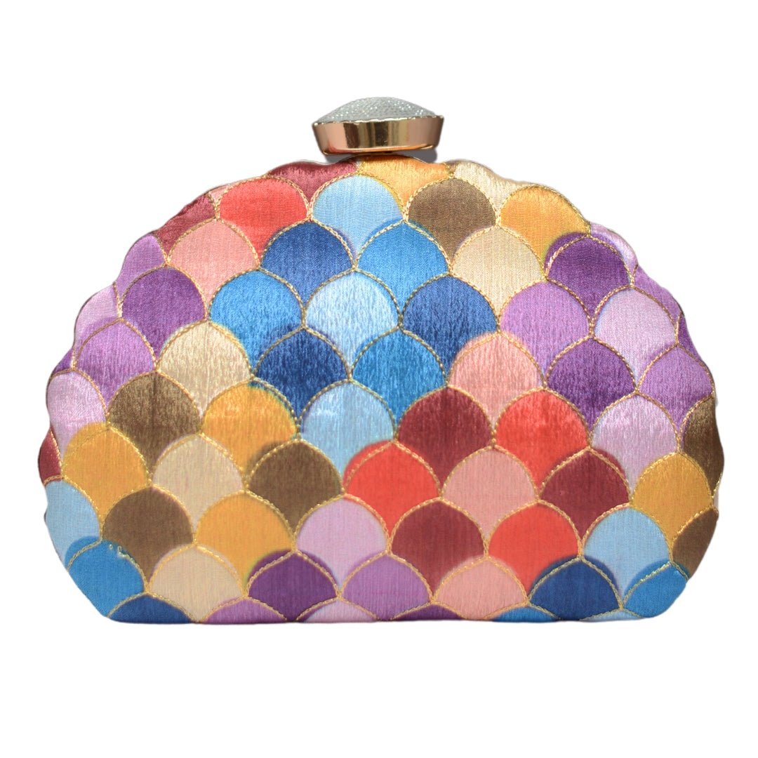 Multicolour Pattern Embroidery Clutch