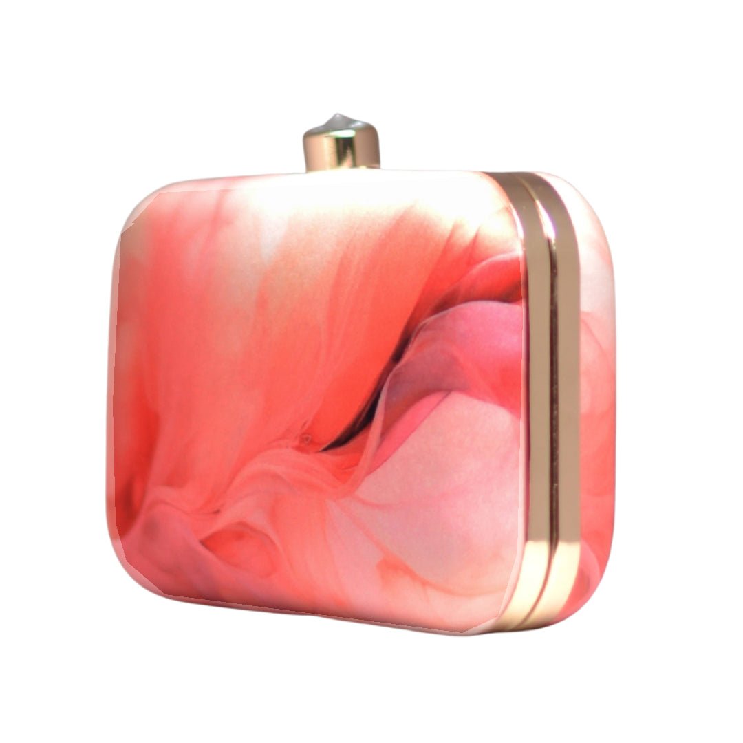 Pink Flow Art Printed Clutch