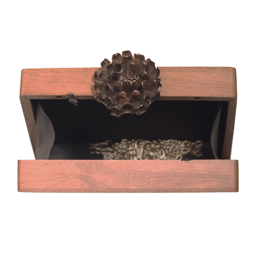 Maroon Sequins Embroidery Wooden Clutch