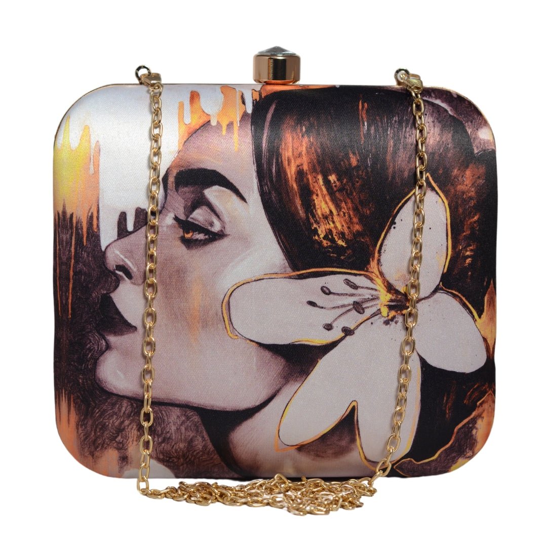 Artklim Beautiful Woman Portrait Printed Clutch