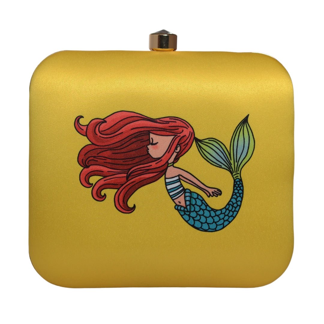Artklim Mermaid Print Clutch Bag with Detachable Sling