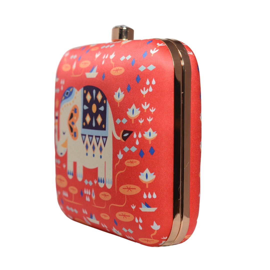 Artklim Quirky Elephant Printed Clutch