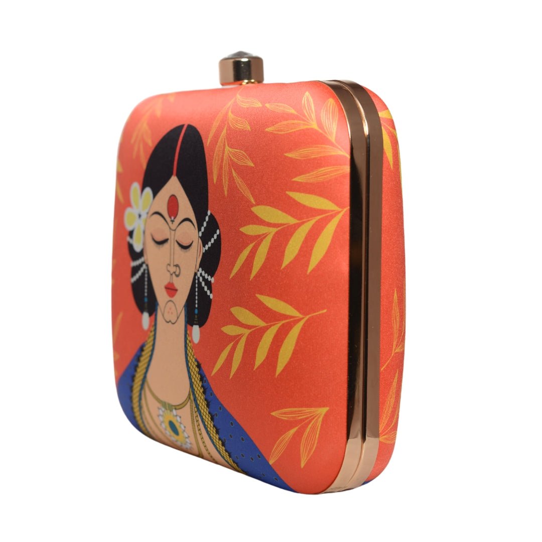 Artklim Pretty Indian Lady Printed Clutch Bag