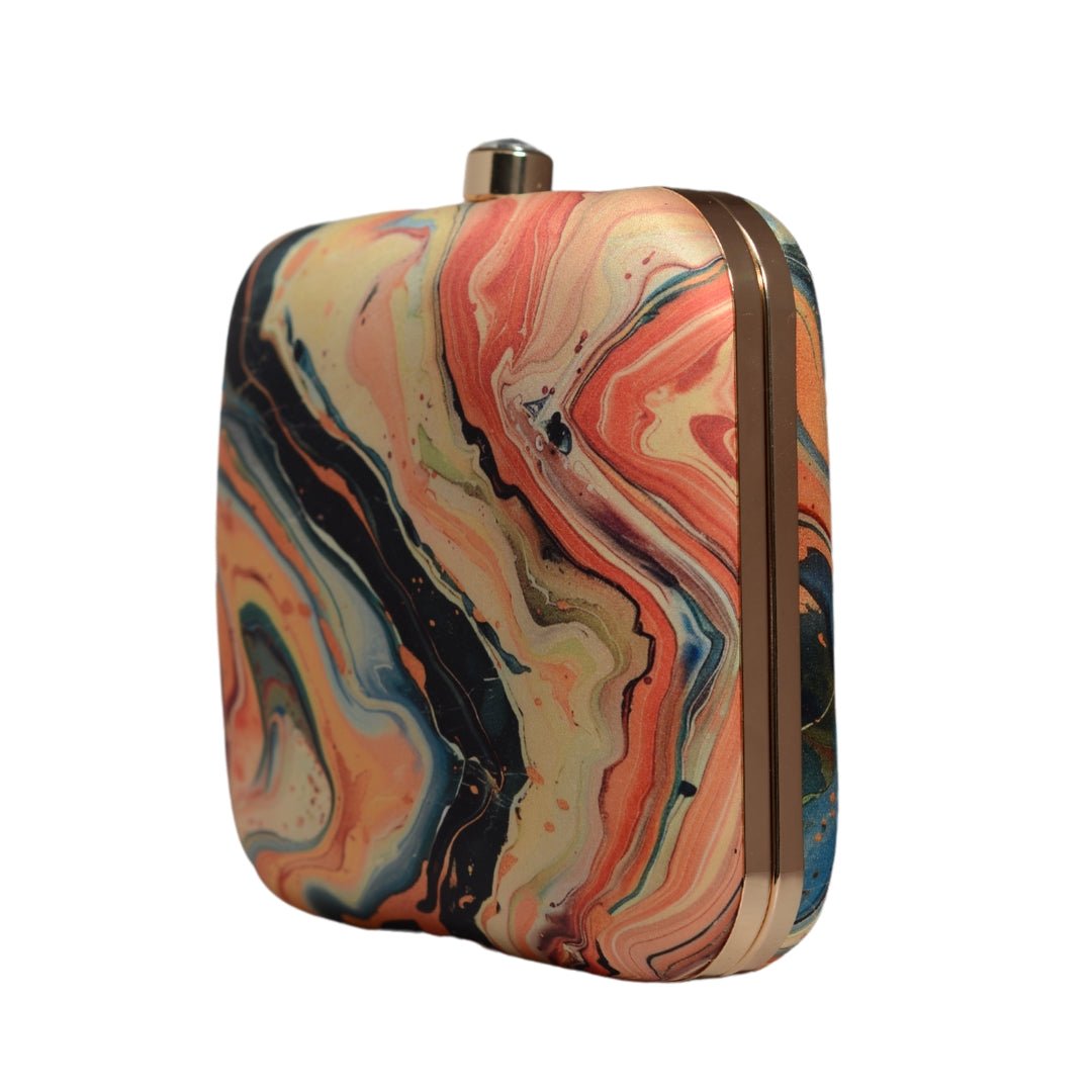 Flow Art Printed Clutch