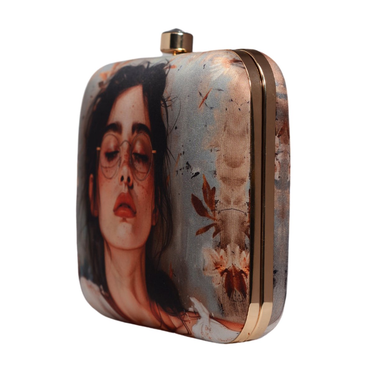 Floral Glam Girl Printed Clutch