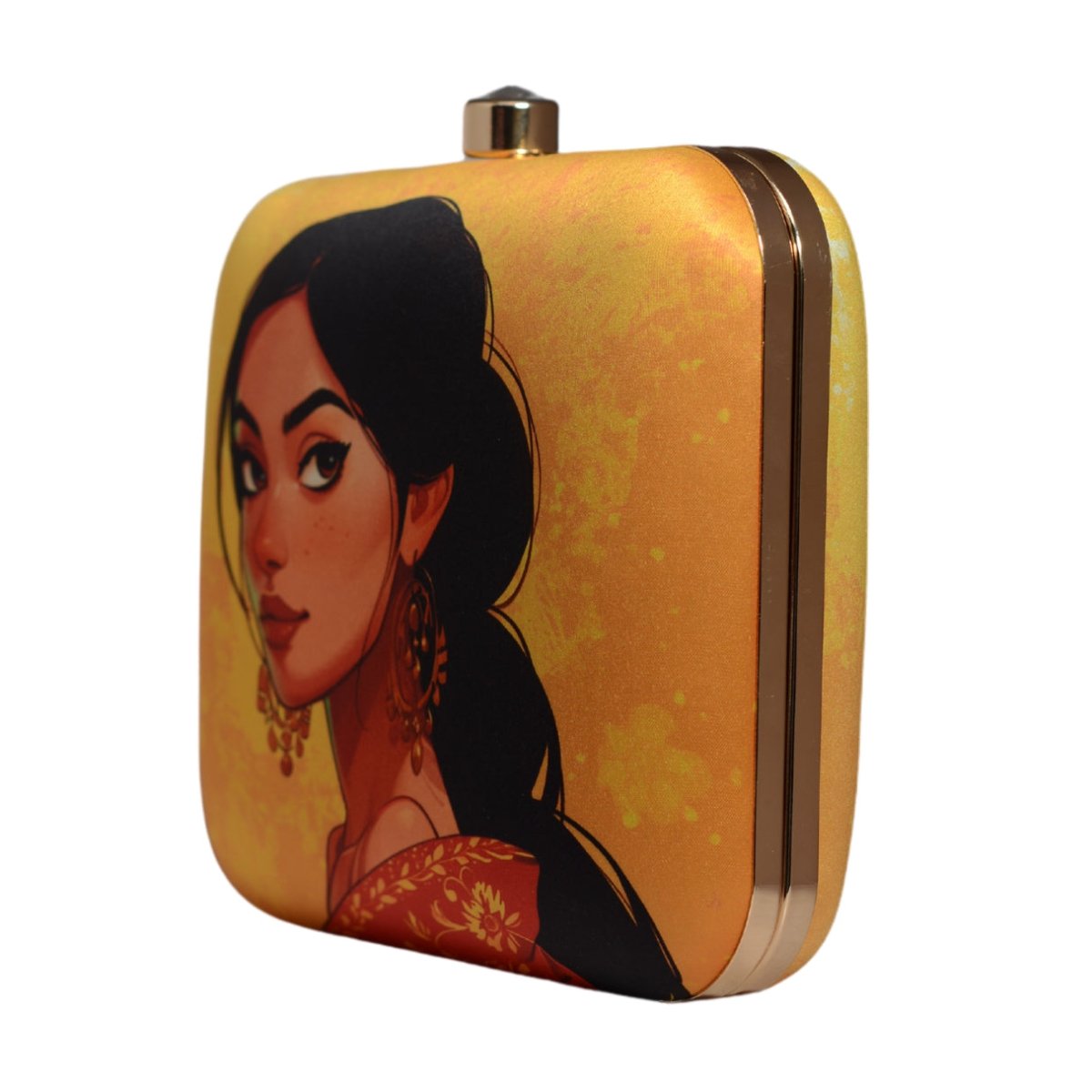 Yellow Pretty Woman Portrait Clutch
