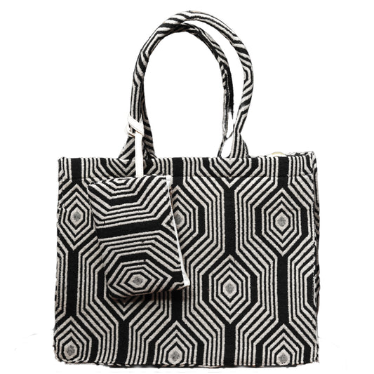 Black And White Box Style Tote bag
