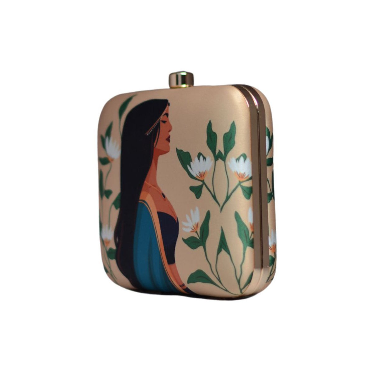 Artklim Brown Girl Portrait Printed Clutch