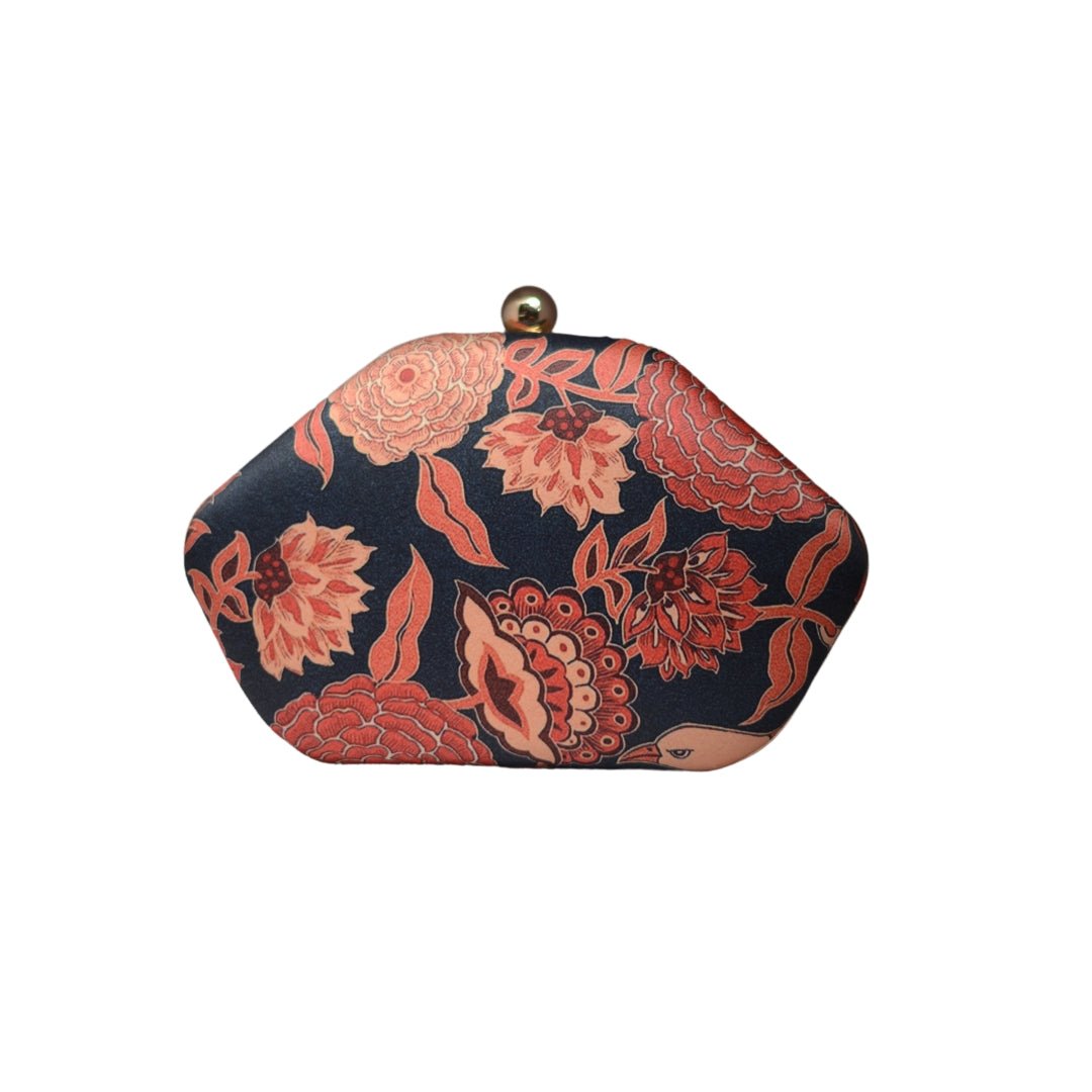 Artklim Black And Red Pastel Printed Clutch