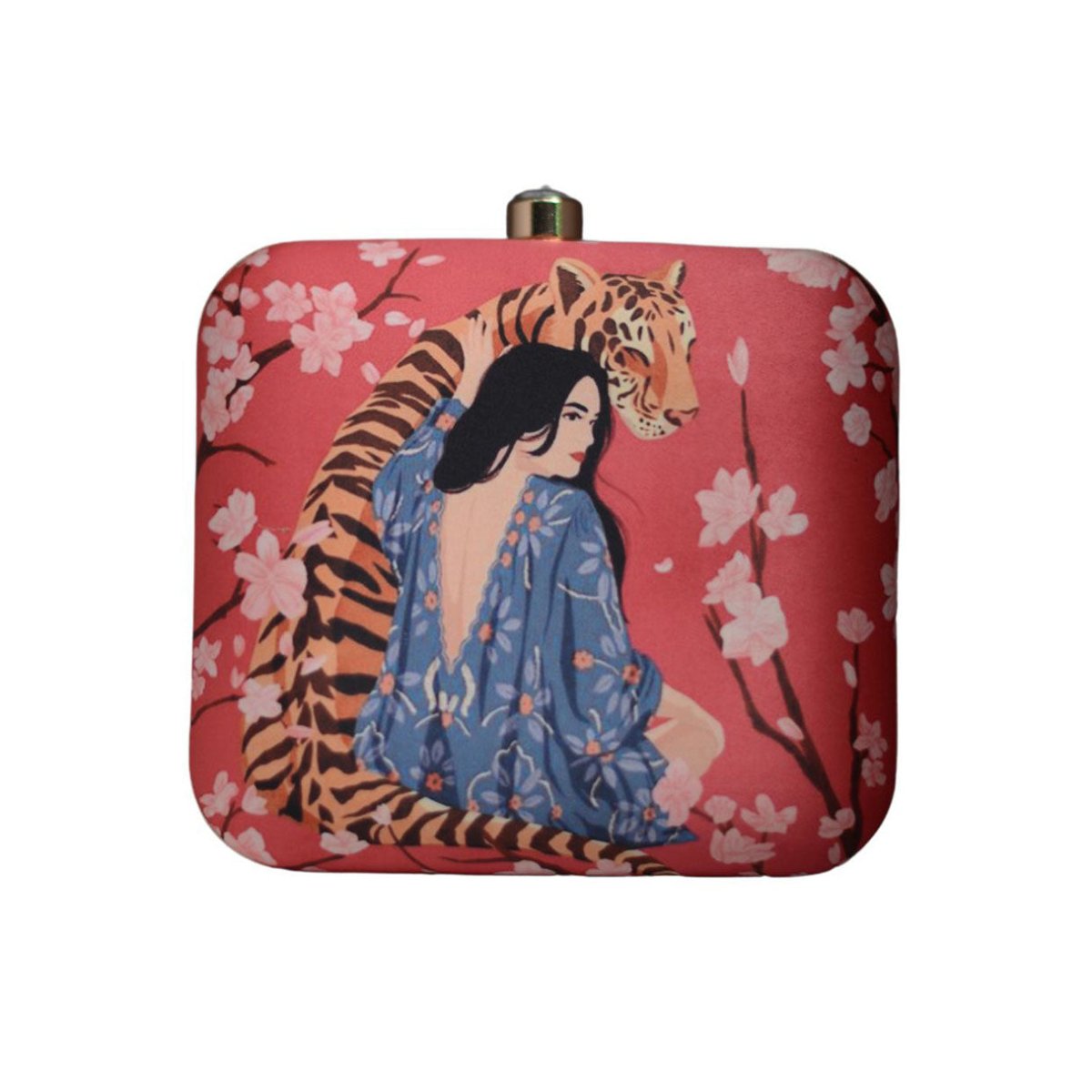 Artklim Tiger Lady Printed Clutch