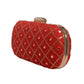 Bright Red Sequins Checks Capsule Clutch