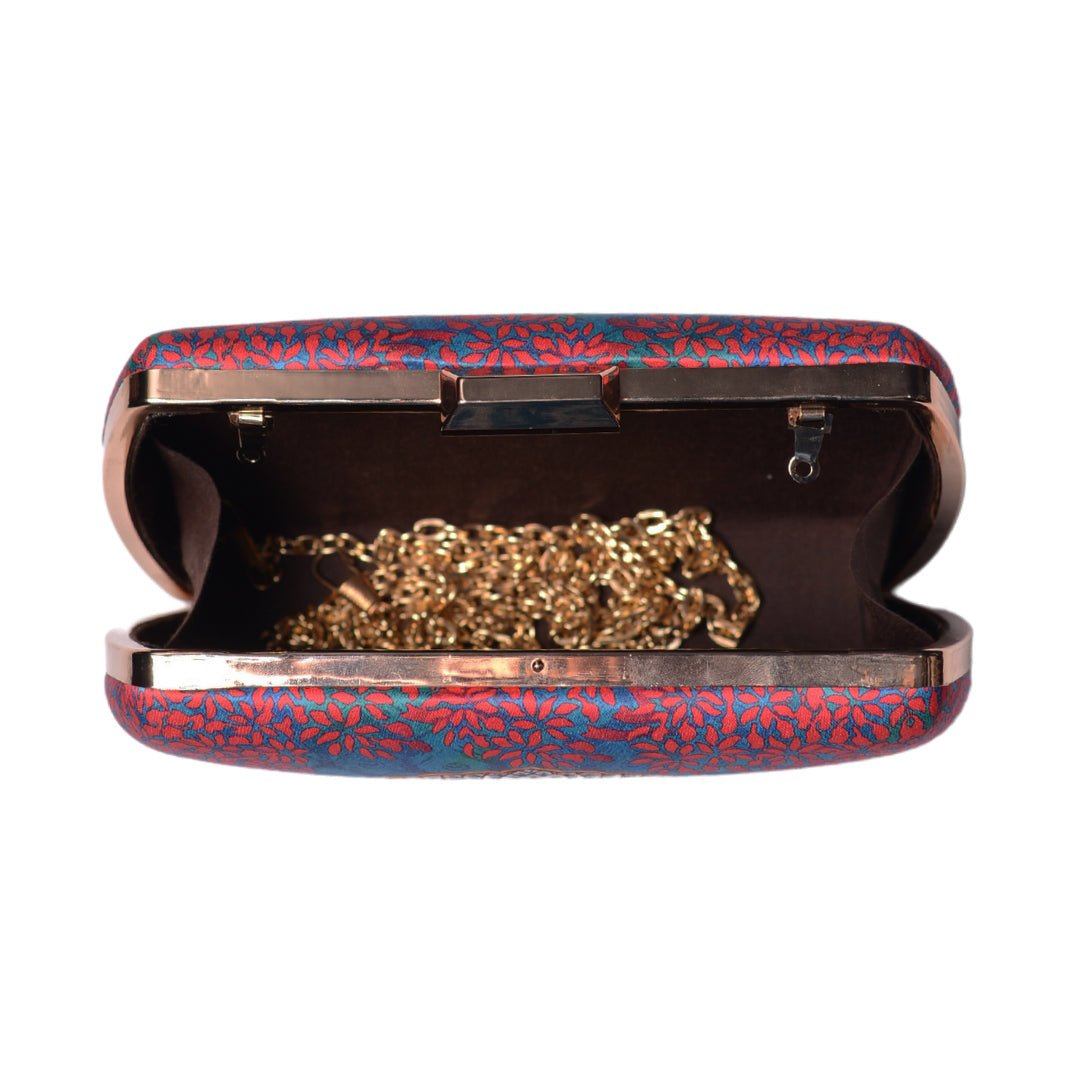 Artklim Peacock Printed Clutch