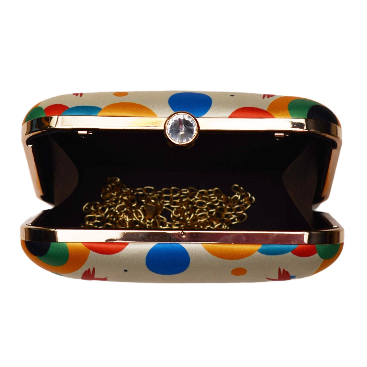 White Cheerful Girl Printed Clutch