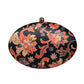 Black And Red Floral Printed Oval Clutch