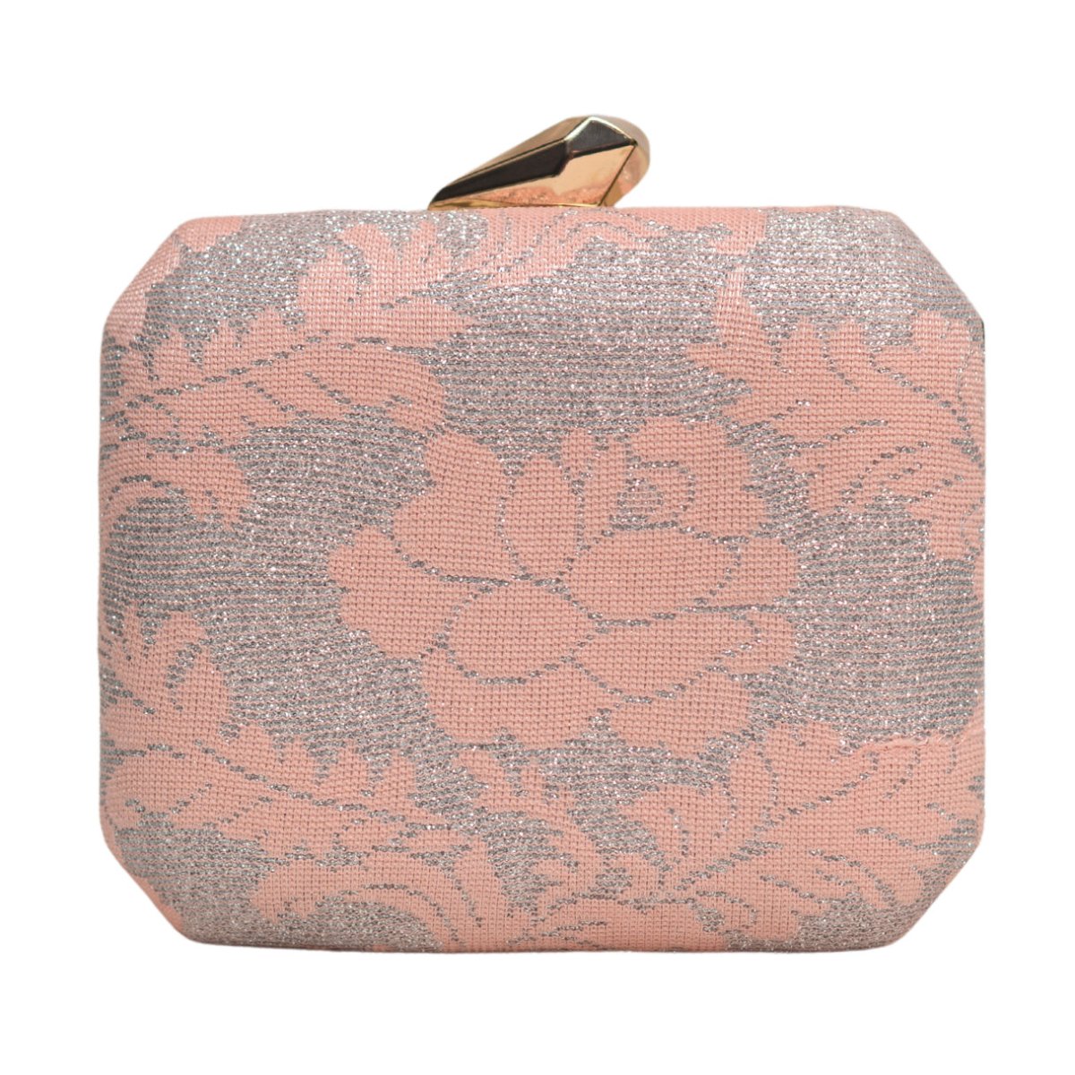 Pastel Orange Floral Pattern Clutch