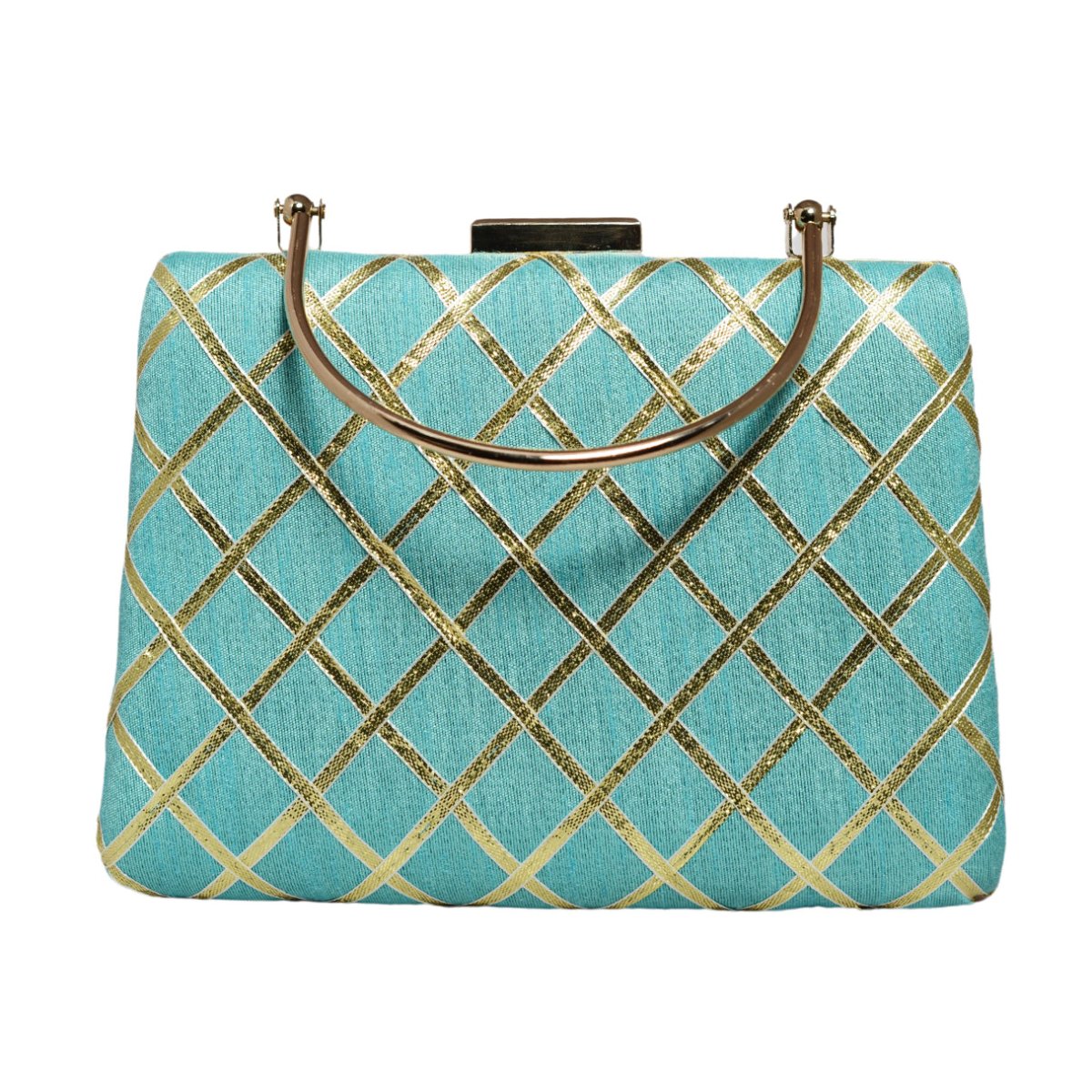 Sky Blue Gota Patti Fabric Clutch