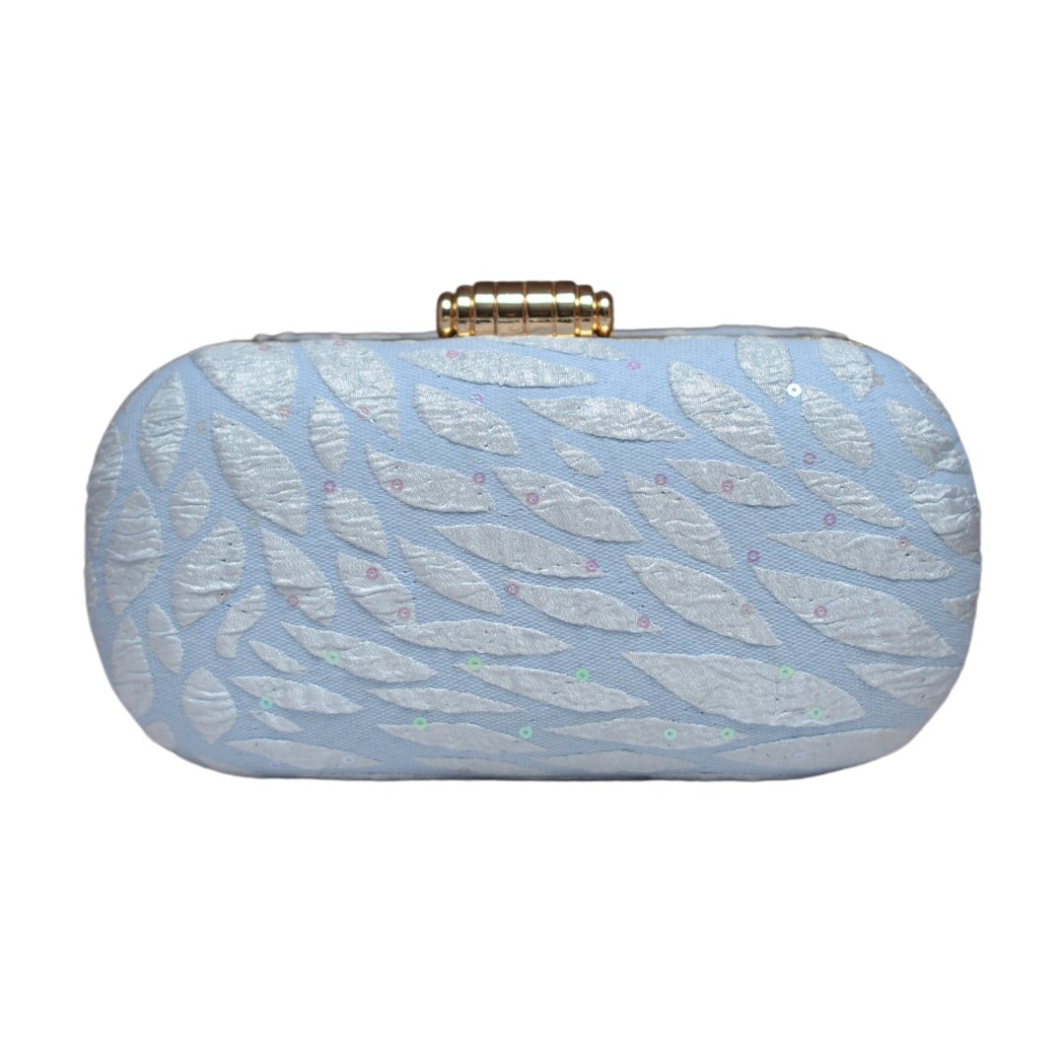 Blue Embroidery Fabric Clutch