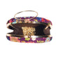 Wine Floral Embroidery Round Clutch