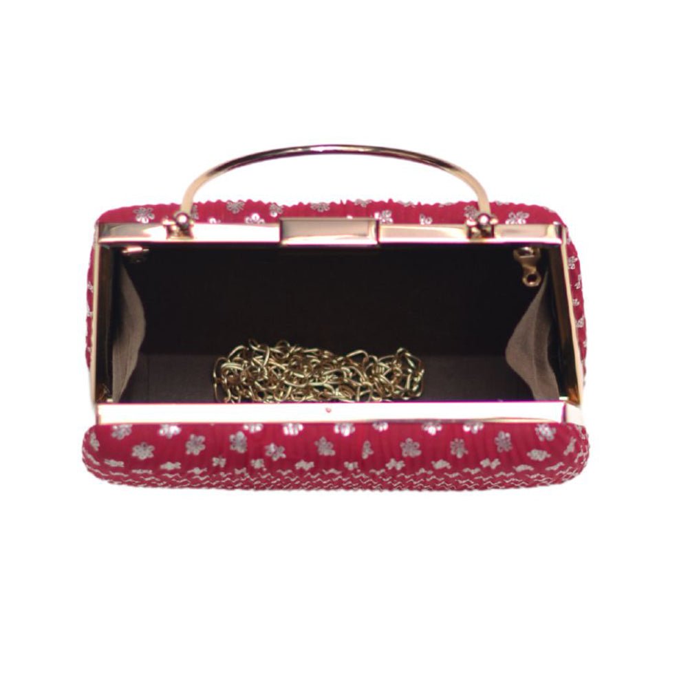 Artklim Red Floral Printed Clutch