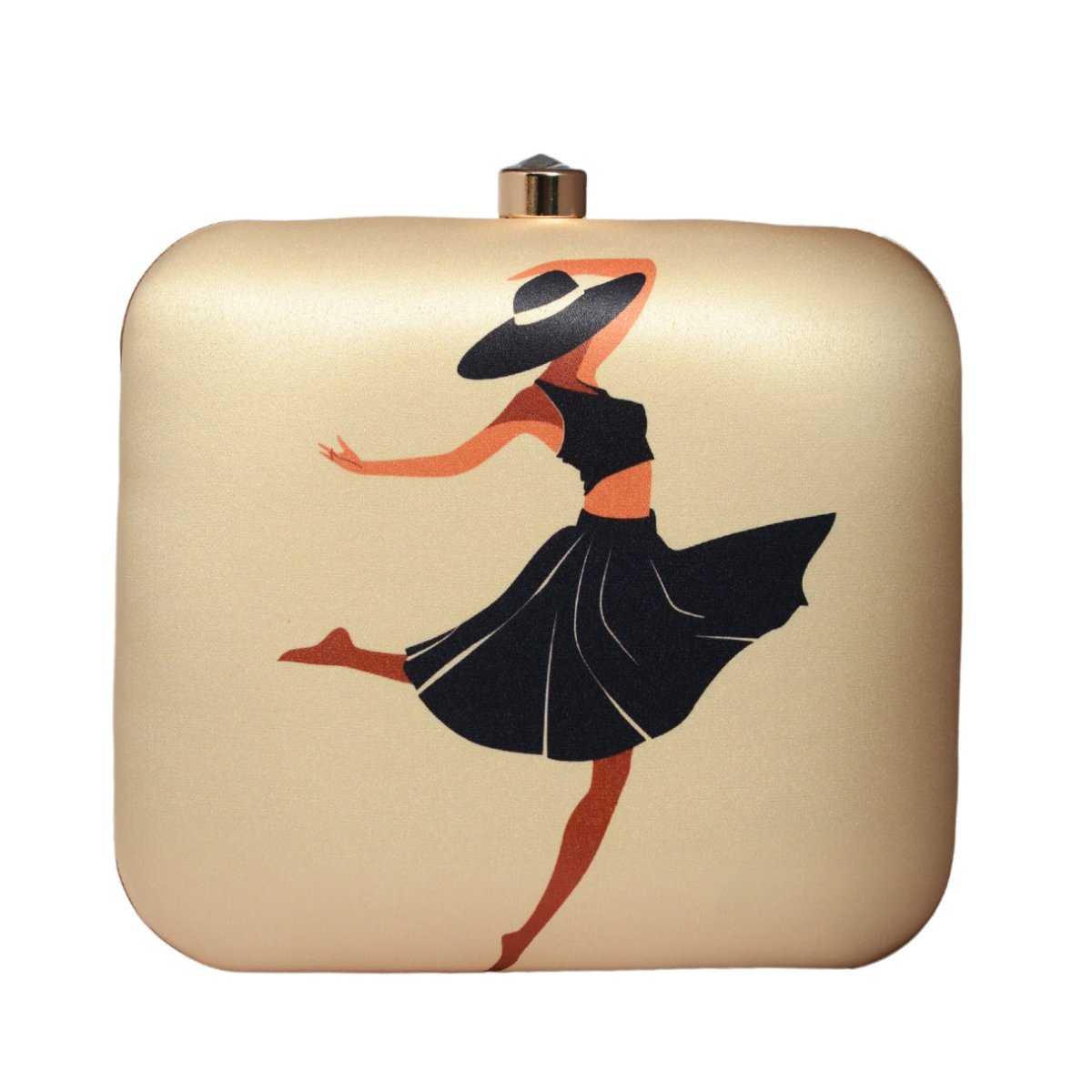 Dancing Lady Printed Clutch