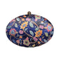 Blue Floral Printed Oval Clutch