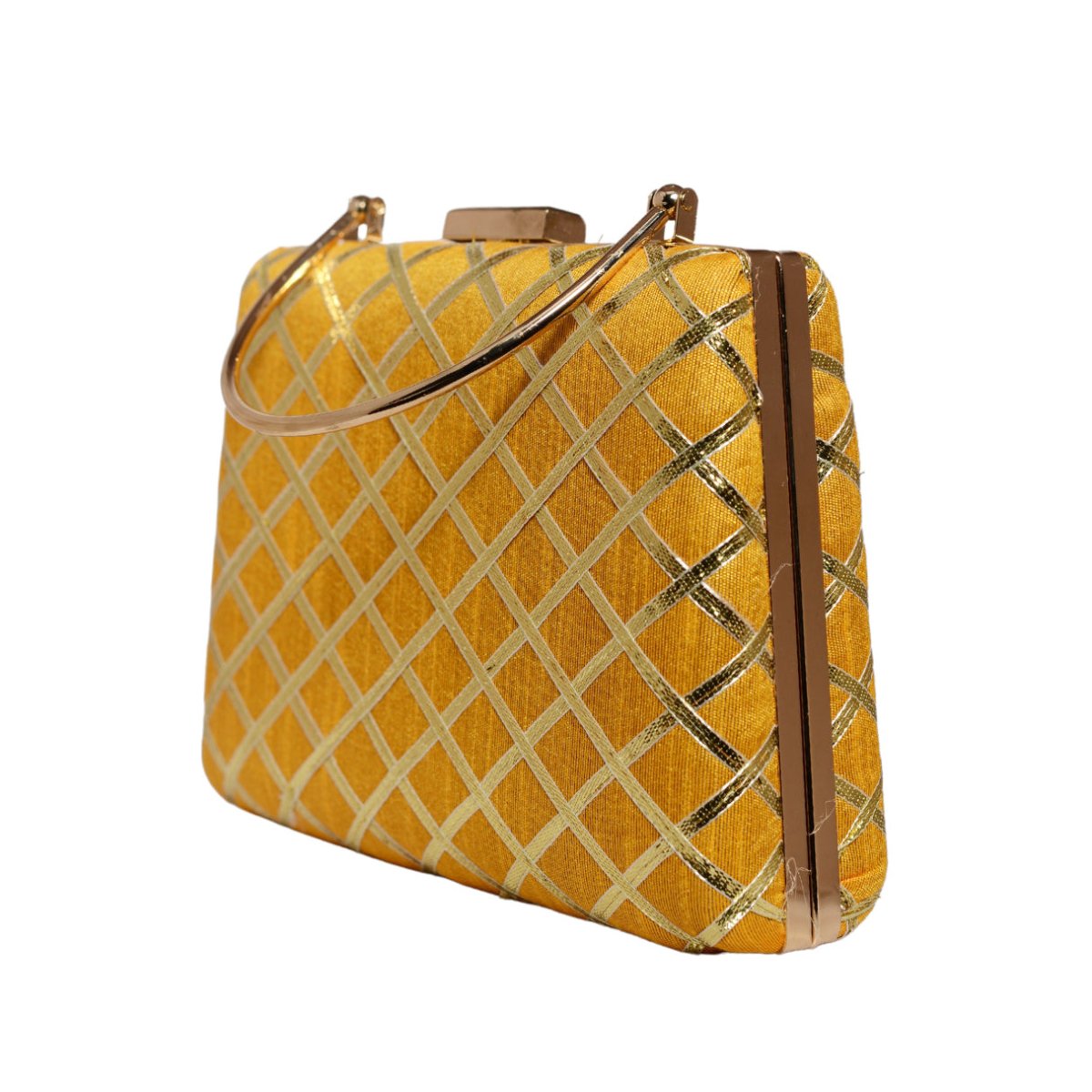 Mustard Yellow Gota Patti Fabric Clutch