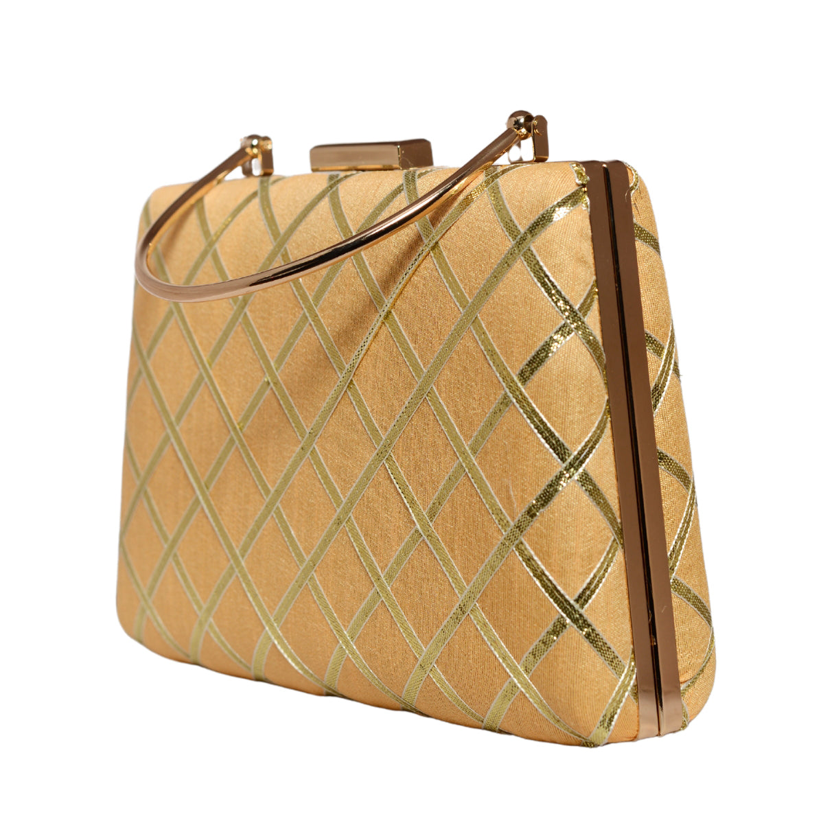 Cream Gota Patti Fabric Clutch