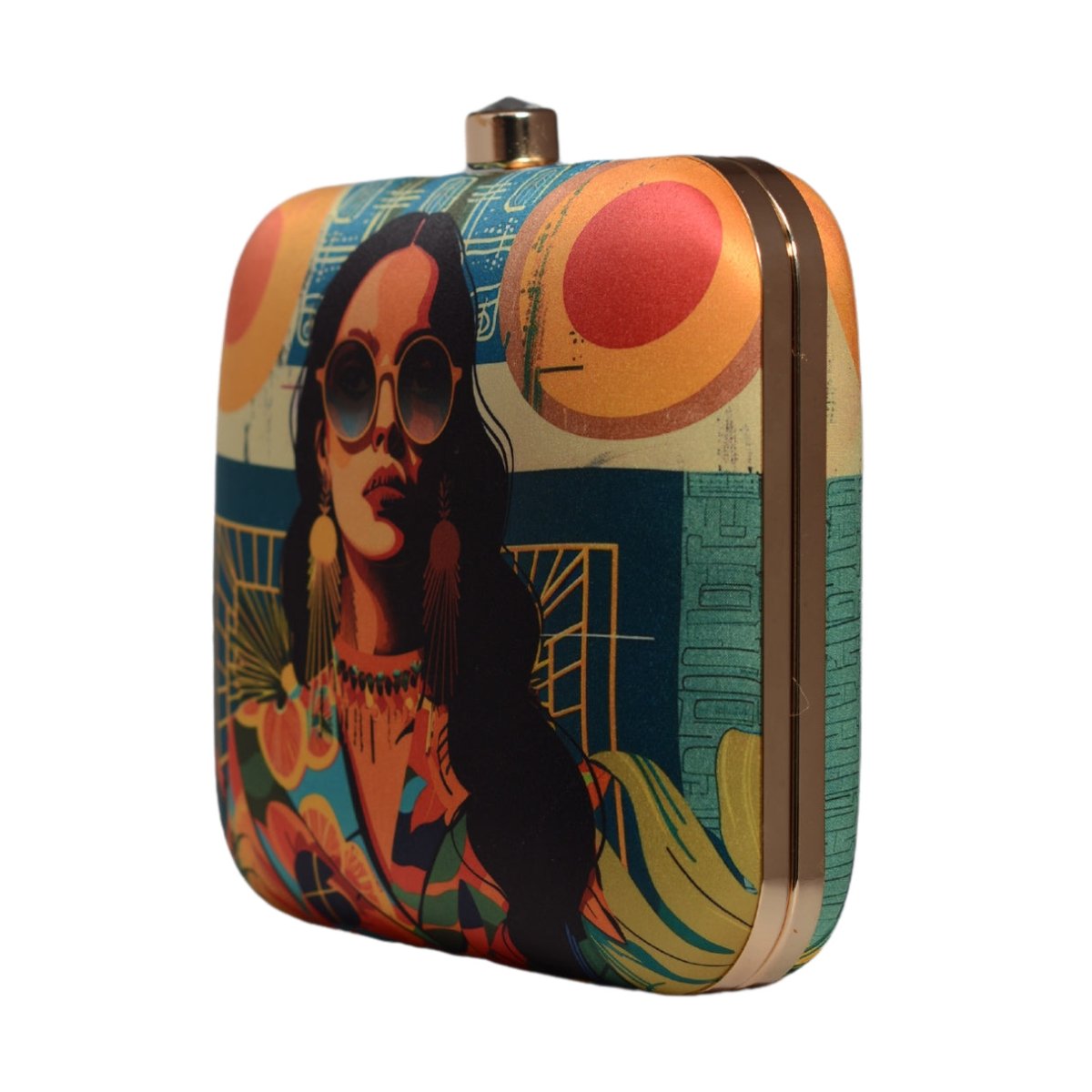 Glamourous Girl Printed Clutch