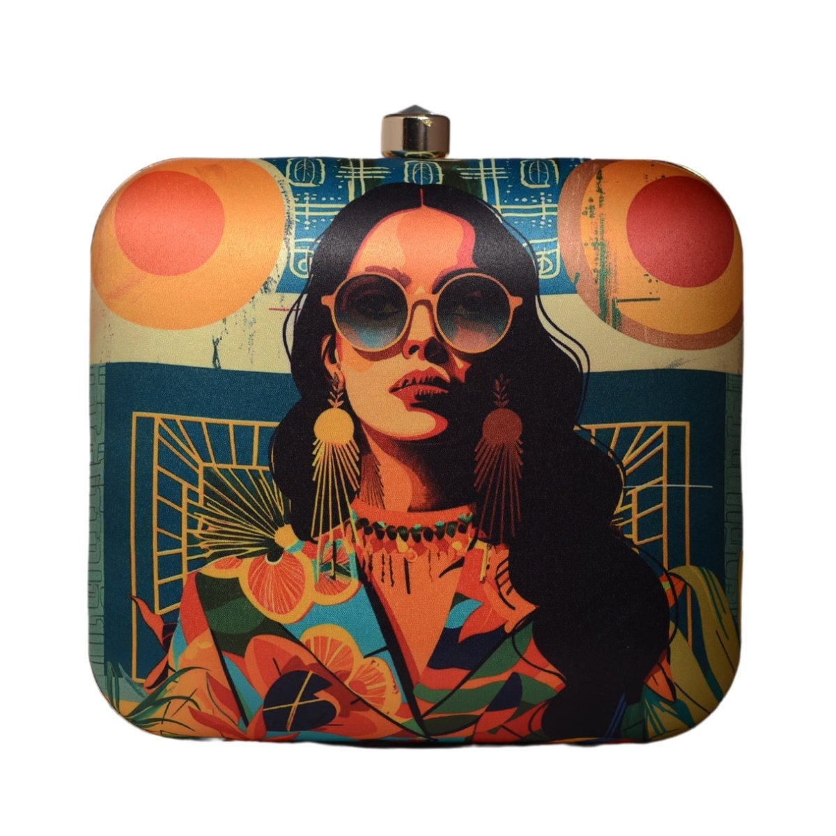 Glamourous Girl Printed Clutch