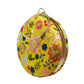 Yellow Floral Embroidery Round Clutch