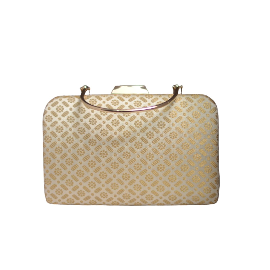 Artklim Golden Silk Brocade Party Clutch