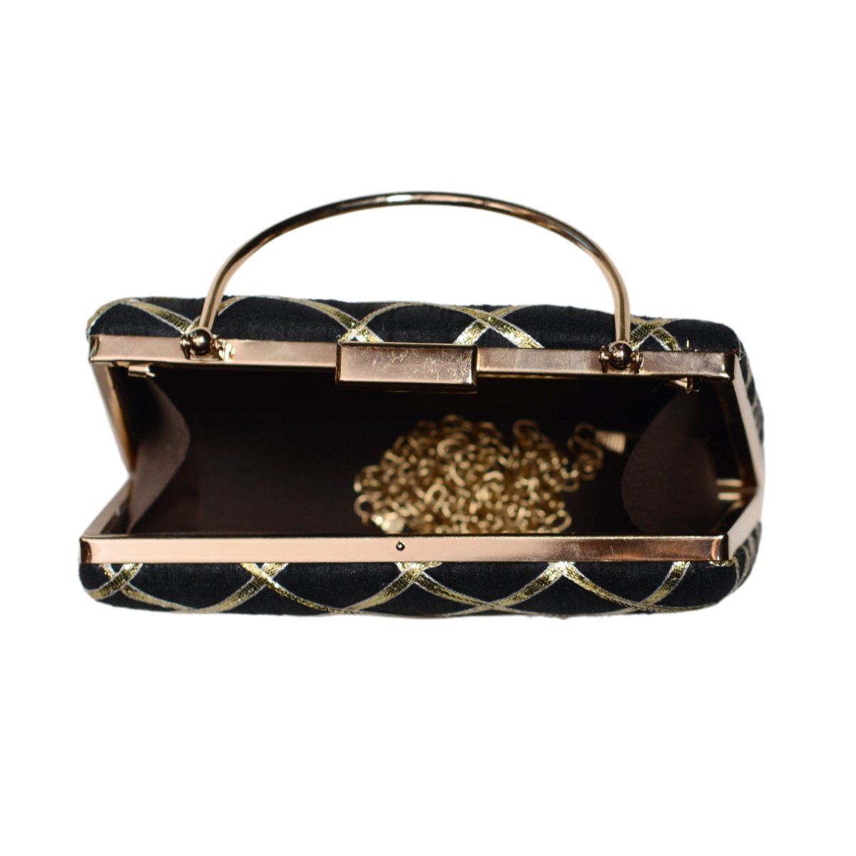 Black Gota Patti Fabric Clutch