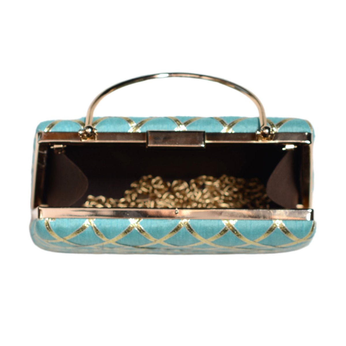 Sky Blue Gota Patti Fabric Clutch
