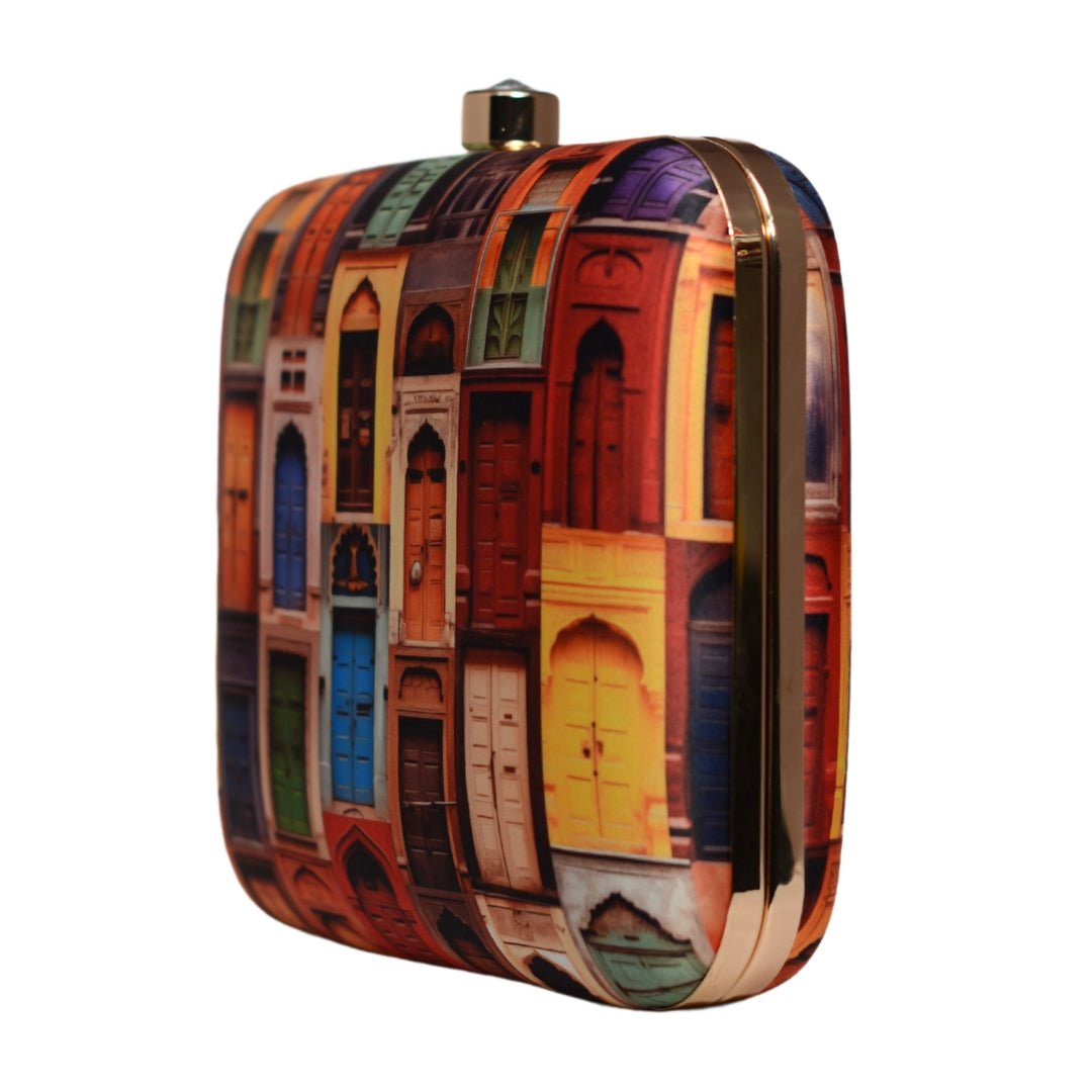 Mughal Doors Printed Clutch