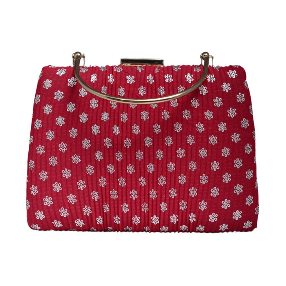 Artklim Red Floral Printed Clutch