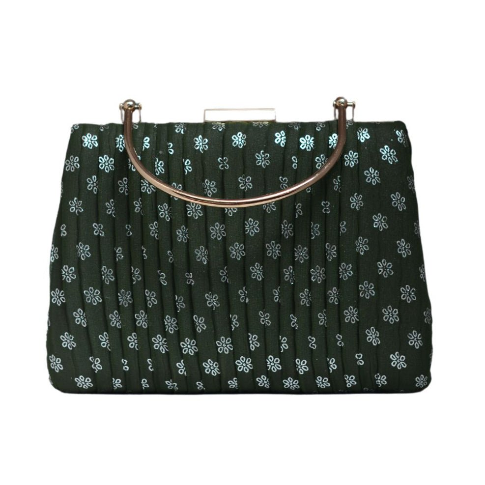 Artklim Green Floral Printed Clutch