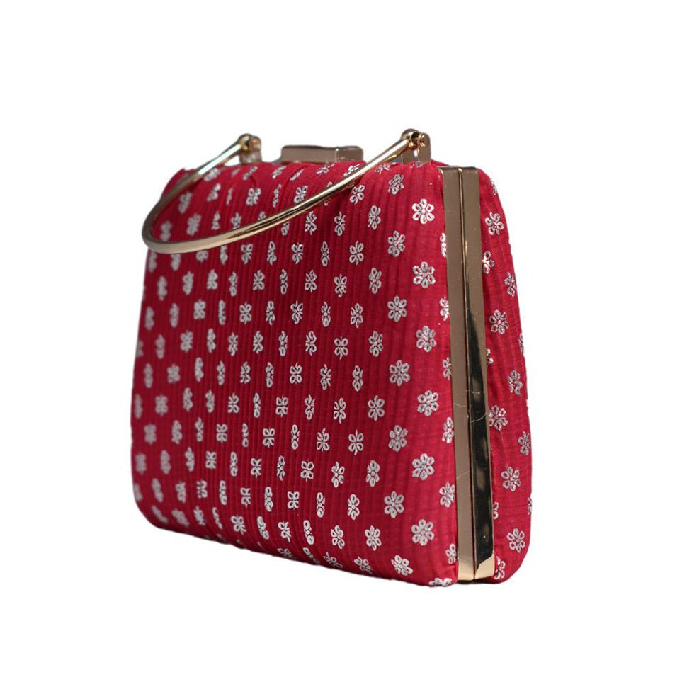 Artklim Red Floral Printed Clutch