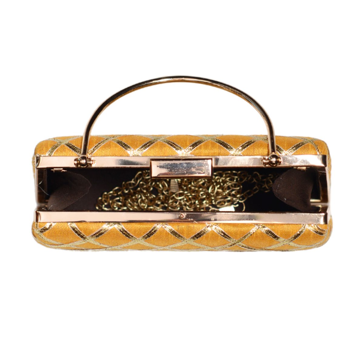 Mustard Yellow Gota Patti Fabric Clutch