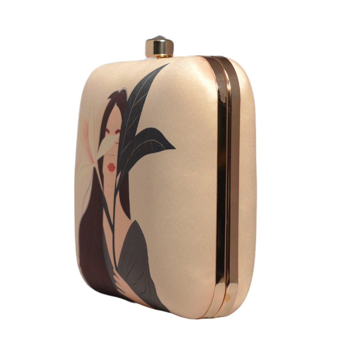 Woman And Flower Portrait Clutch