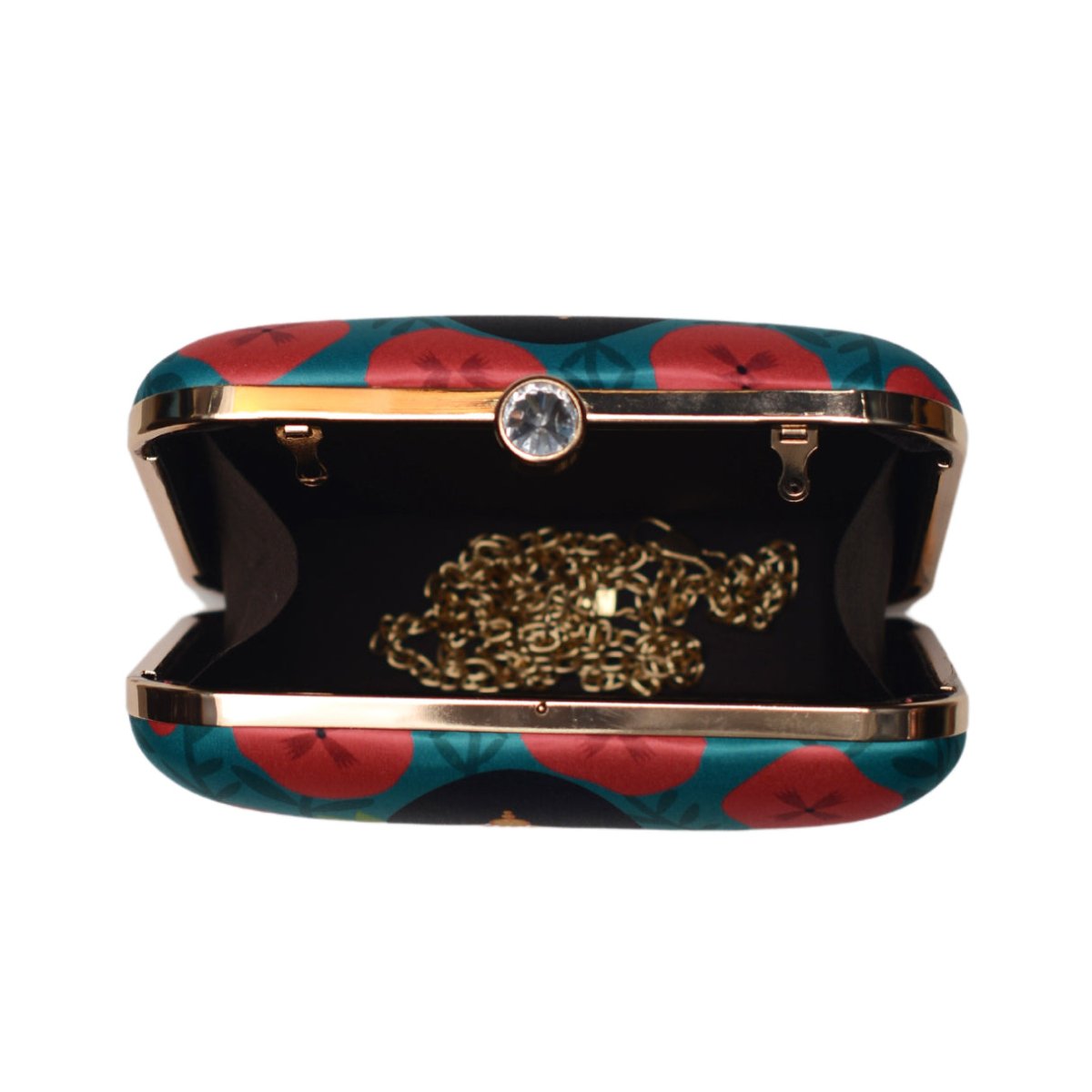 Lady With Cat Printed Clutch