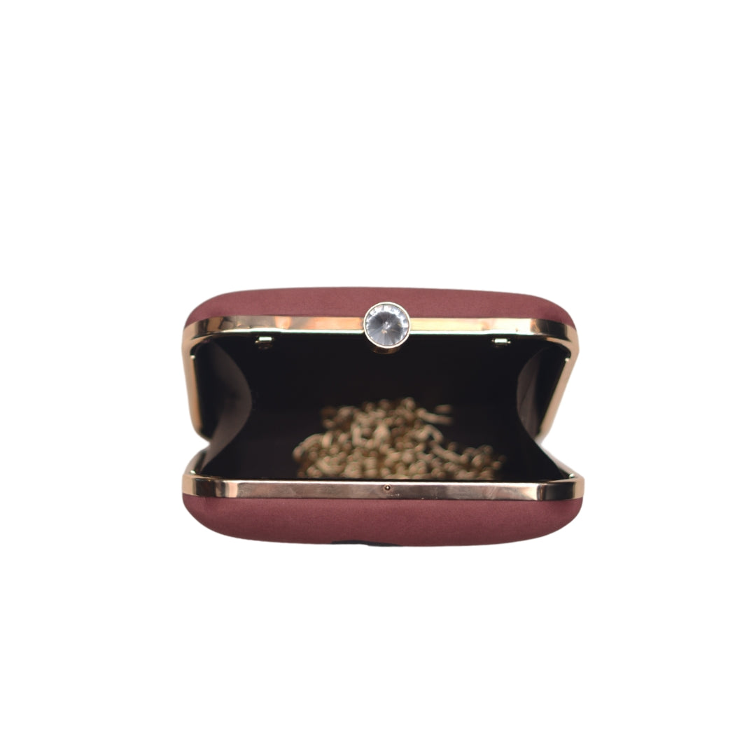 Artklim Maroon Flower Girl Portrait Printed Clutch