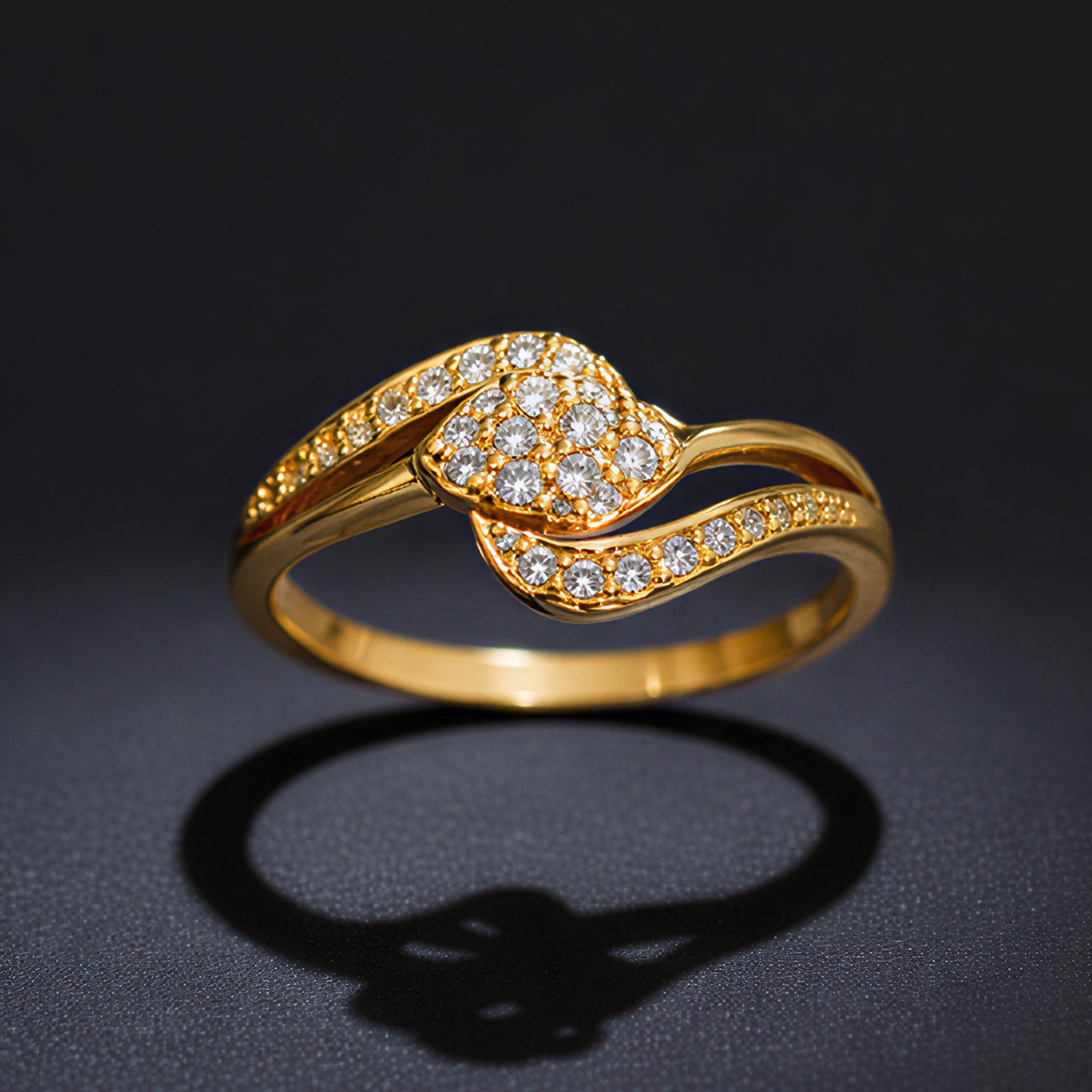 Artklim Gold-Plated Swirl Spark Anti-Tarnish Ring