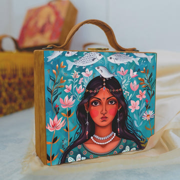 Mermaid Printed Suitcase Style Clutch