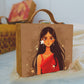 Saree Girl Printed Suitcase Style Clutch