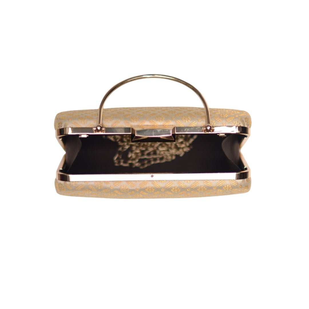 Artklim Golden Silk Brocade Party Clutch