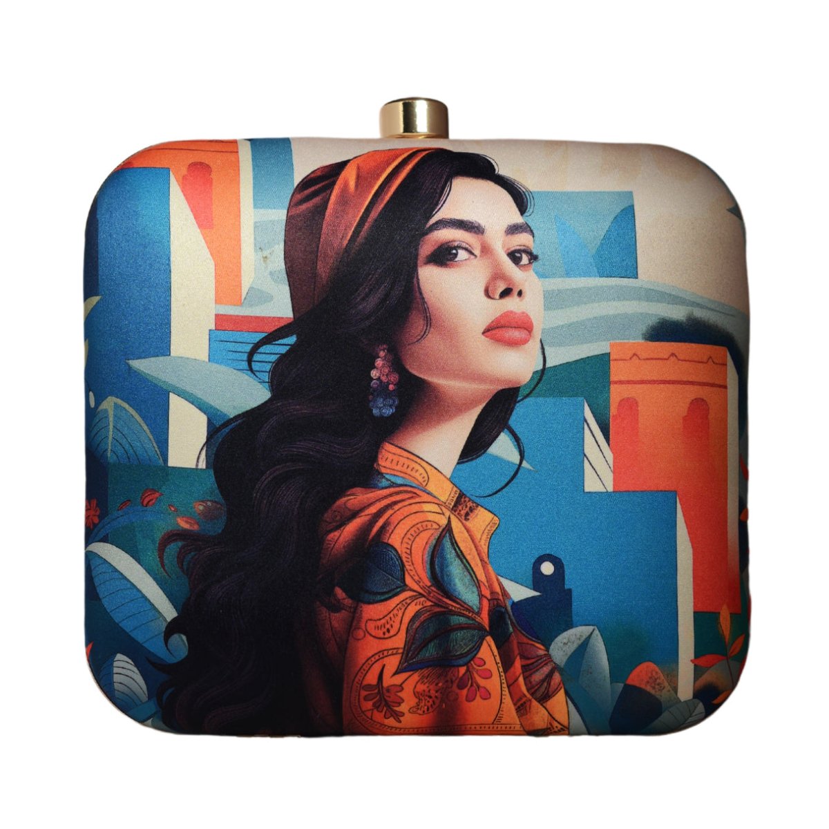 Girl In Town Portrait Clutch