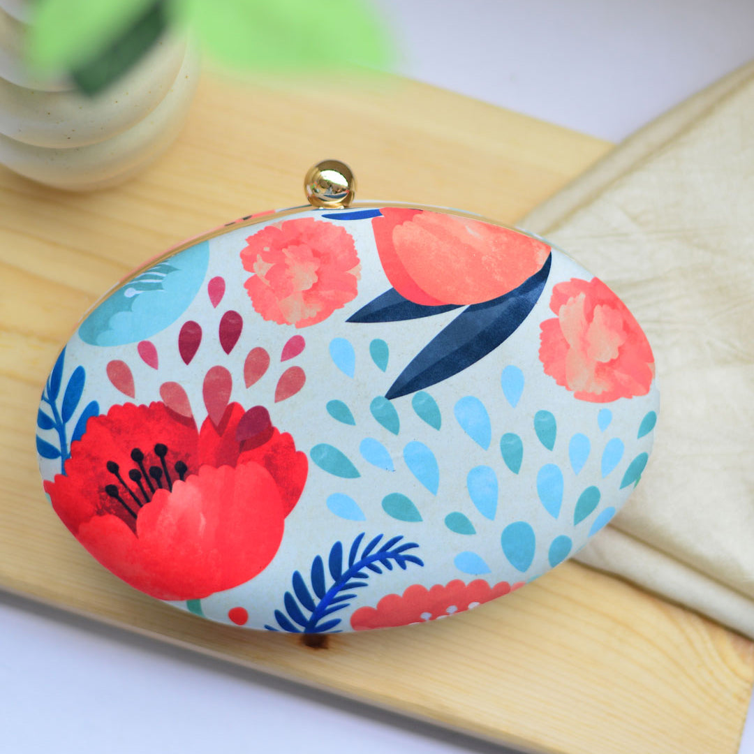 Artklim Floral Oval Pastel Clutch