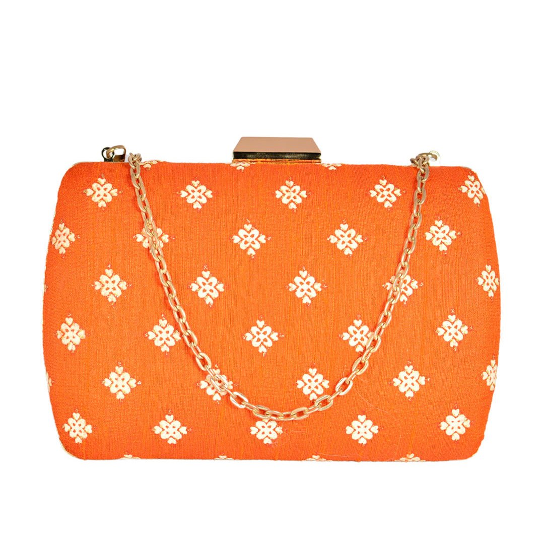Orange Pattern Clutch