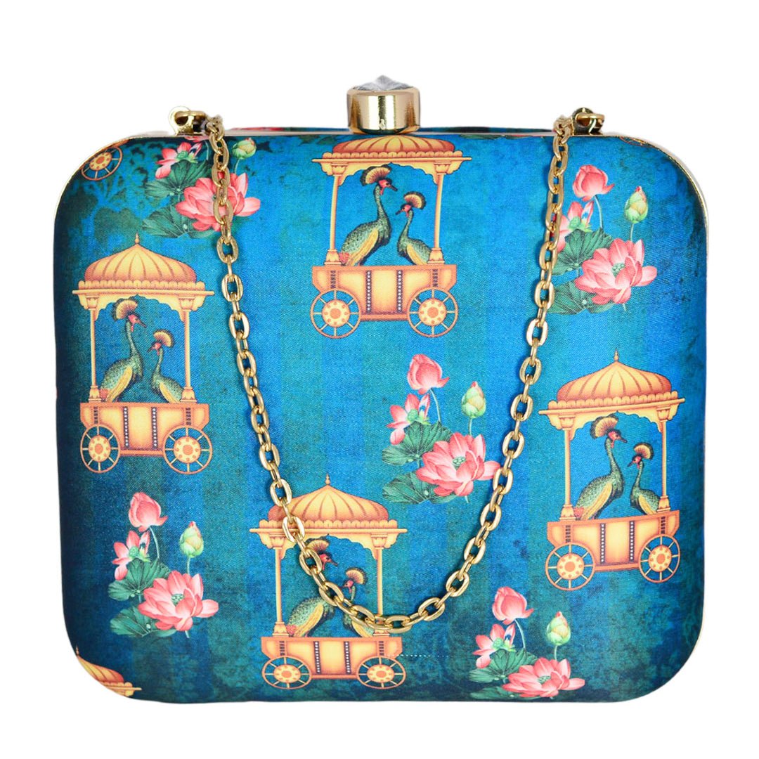 Blue Asethetic Printed Clutch