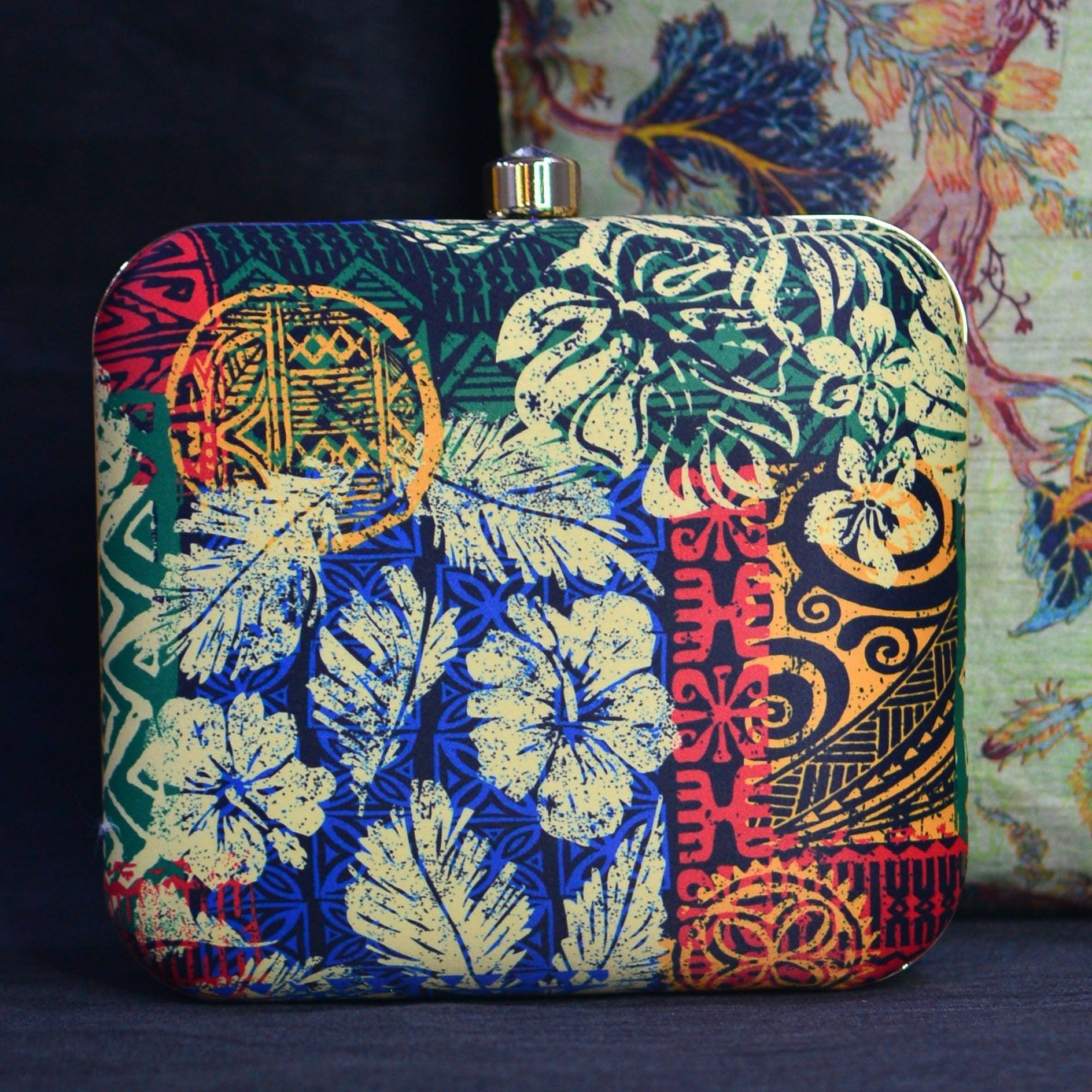 Artklim Multicolour Printed Clutch